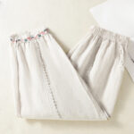 Buddha Stones Casual Plain Lace Side Design 7-8 Length Cotton Linen Women's Harem Pants With Pockets - Beige - US8-10，UK/AU12-14，EU40-42 (2XL) - image 17