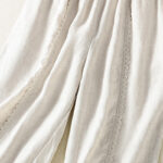 Buddha Stones Casual Plain Lace Side Design 7-8 Length Cotton Linen Women's Harem Pants With Pockets - image 22