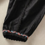 Buddha Stones Casual Plain Lace Side Design 7-8 Length Cotton Linen Women's Harem Pants With Pockets - image 31