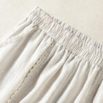 Buddha Stones Casual Plain Lace Side Design 7-8 Length Cotton Linen Women's Harem Pants With Pockets - image 21