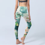 Buddha Stones Lotus Flowers Leaves Lotus Pods Pattern Print Gym Leggings Women's Yoga Pants - image 4