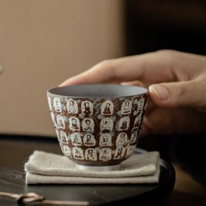 Buddha Stones Ten Thousand Buddha Poems Teacup Kung Fu Tea Cup 100ml With Gift Box