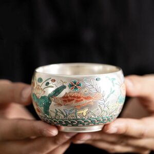 Buddha Stones Fish Lotus Seaweed Valley Mountains Pine Tree Dragon Teacup Kung Fu Tea Cup With Gift Box