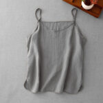Buddha Stones Summer Plain Adjustable Strap Design Women's Cotton Linen Vest Waistcoat - DarkGray - US8-10，UK/AU12-14，EU40-42 (2XL) - image 15