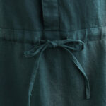 Buddha Stones Summer Plain Single Breasted Drawstring Cotton Linen Midi Dress With Pockets - image 16