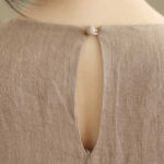 Buddha Stones Casual Spring Plain Irregular Sleeveless Cotton Linen Midi Dress With Pockets - image 7