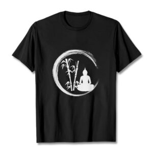Buddha Stones Zen Buddha Statue Sitting Bamboo Meditation Tee T-shirt