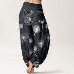 Buddha Stones Casual Dandelion Pattern Women's Elastic Waist Harem Pants - image 2