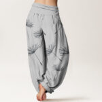 Buddha Stones Casual Cdrifting Dandelion Seed Pattern Women's Elastic Waist Harem Pants - image 6
