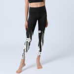 Buddha Stones White Flowers Aquatic Plants Pattern Print Gym Leggings Women's Yoga Pants - image 6