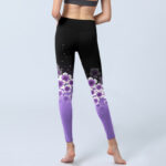Buddha Stones White Purple Cherry Blossom Pattern Print Gym Leggings Women's Yoga Pants - image 7