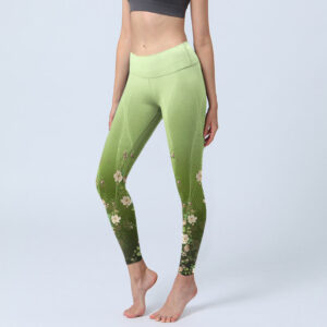 Buddha Stones Rose Lines Pattern Print Gym Leggings Women's Yoga Pants - PaleGreen - US18，UK/AU22，EU50 (4XL) - image 1