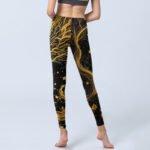 Buddha Stones Golden Dragon Pattern Print Gym Leggings Women's Yoga Pants - image 7