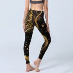 Buddha Stones Golden Dragon Pattern Print Gym Leggings Women's Yoga Pants - image 4
