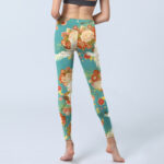 Buddha Stones Red-crowned Cranes Peony Flowers Butterfly Pattern Print Gym Leggings Women's Yoga Pants - image 7