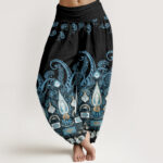 Buddha Stones Paisley Floral Pattern Women's Elastic Waist Harem Pants - Black - US22，UK/AU26，EU54 (6XL) - image 1
