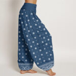 Buddha Stones Paisley Geometric Pattern Women's Elastic Waist Harem Pants - image 7