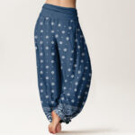 Buddha Stones Paisley Geometric Pattern Women's Elastic Waist Harem Pants - image 6