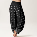 Buddha Stones Paisley Geometric Pattern Women's Elastic Waist Harem Pants - image 9