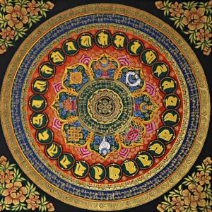 Buddha Stones Tibetan Thangka Painting Om Mani Padme Hum Scripture Handmade Decoration(Random Style)