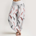 Buddha Stones Casual Tropical Flowers Foliage Pattern Women's Elastic Waist Harem Pants - WhiteSmoke - US22，UK/AU26，EU54 (6XL) - image 1