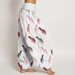 Buddha Stones Casual Tropical Flowers Foliage Pattern Women's Elastic Waist Harem Pants - image 3