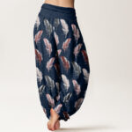 Buddha Stones Casual Tropical Flowers Foliage Pattern Women's Elastic Waist Harem Pants - image 9