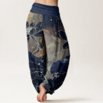 Buddha Stones Casual Lotus Petal Pattern Women's Elastic Waist Harem Pants - image 10