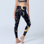 Buddha Stones Moon Star Universepattern Print Gym Leggings Women's Yoga Pants - image 4