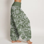 Buddha Stones Casual Floral Branches Flowing Vines Pattern Women's Elastic Waist Harem Pants - image 6