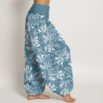 Buddha Stones Casual Plant Leaves Paisley Vortex Pattern Women's Elastic Waist Harem Pants - image 6