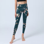 Buddha Stones Sparrow Swallow Peach Blossom Pattern Print Gym Leggings Women's Yoga Pants - image 6