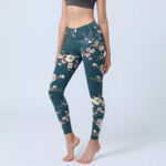Buddha Stones Sparrow Swallow Peach Blossom Pattern Print Gym Leggings Women's Yoga Pants - DarkSlateGray - US18，UK/AU22，EU50 (4XL) - image 1