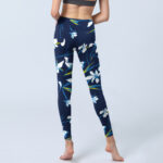 Buddha Stones White Blossom Leaves Pattern Print Gym Leggings Women's Yoga Pants - image 7