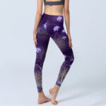 Buddha Stones Lotus Flower White Branch Dotted Circle Pattern Print Gym Leggings Women's Yoga Pants - image 4