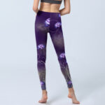 Buddha Stones Lotus Flower White Branch Dotted Circle Pattern Print Gym Leggings Women's Yoga Pants - image 7