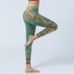 Buddha Stones Vintage Floral Garland Lace Damask Pattern Print Gym Leggings Women's Yoga Pants - image 5