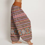 Buddha Stones Casual Tribal Style Geometric Pattern Women's Elastic Waist Harem Pants - image 2