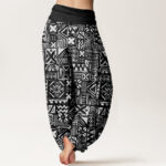 Buddha Stones Casual Tribal-inspired Geometric Pattern Women's Elastic Waist Harem Pants - image 7