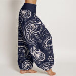 Buddha Stones Casual Elegant Paisley Floral Pattern Women's Elastic Waist Harem Pants - image 6