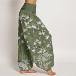 Buddha Stones Casual Plant Dandelion Seed Pattern Women's Elastic Waist Harem Pants - image 6