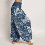 Buddha Stones Casual Floral Swirling Vines Pattern Women's Elastic Waist Harem Pants - image 2