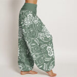 Buddha Stones Casual Floral Swirling Vines Pattern Women's Elastic Waist Harem Pants - image 6