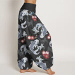 Buddha Stones Casual Koi Fish Cherry Blossoms Pattern Women's Elastic Waist Harem Pants - image 6