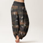 Buddha Stones Casual Dragonfly Wave Pattern Women's Elastic Waist Harem Pants - image 3