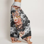 Buddha Stones Casual Wave And Floral Pattern Women's Elastic Waist Harem Pants - image 2