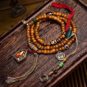 Buddha Stones Tibetan 108 Beads Camel Bone Luck Tassel Mala