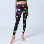Buddha Stones Colorful Cashew Flower Print Gym Leggings Women's Yoga Pants - image 6