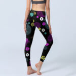 Buddha Stones Colorful Cashew Flower Print Gym Leggings Women's Yoga Pants - image 5