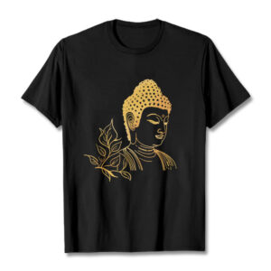 Buddha Stones Golden Leaves Meditation Buddha Tee T-shirt